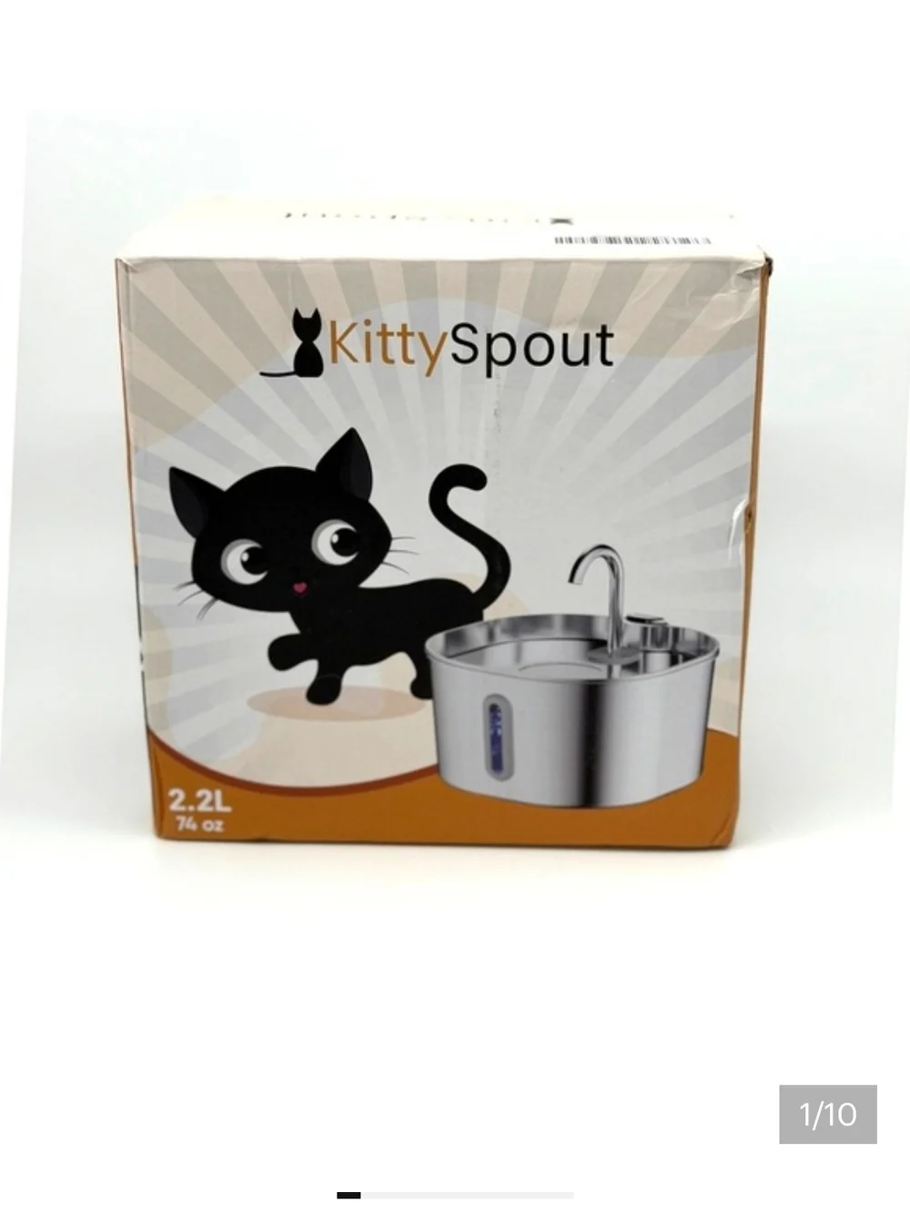 KittySpout Stainless Steel Cat Water Fountain - Silver